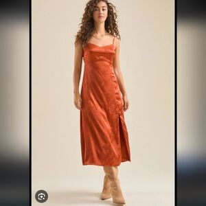 Altar'd State Cleo Satin Jacquard Dress XL